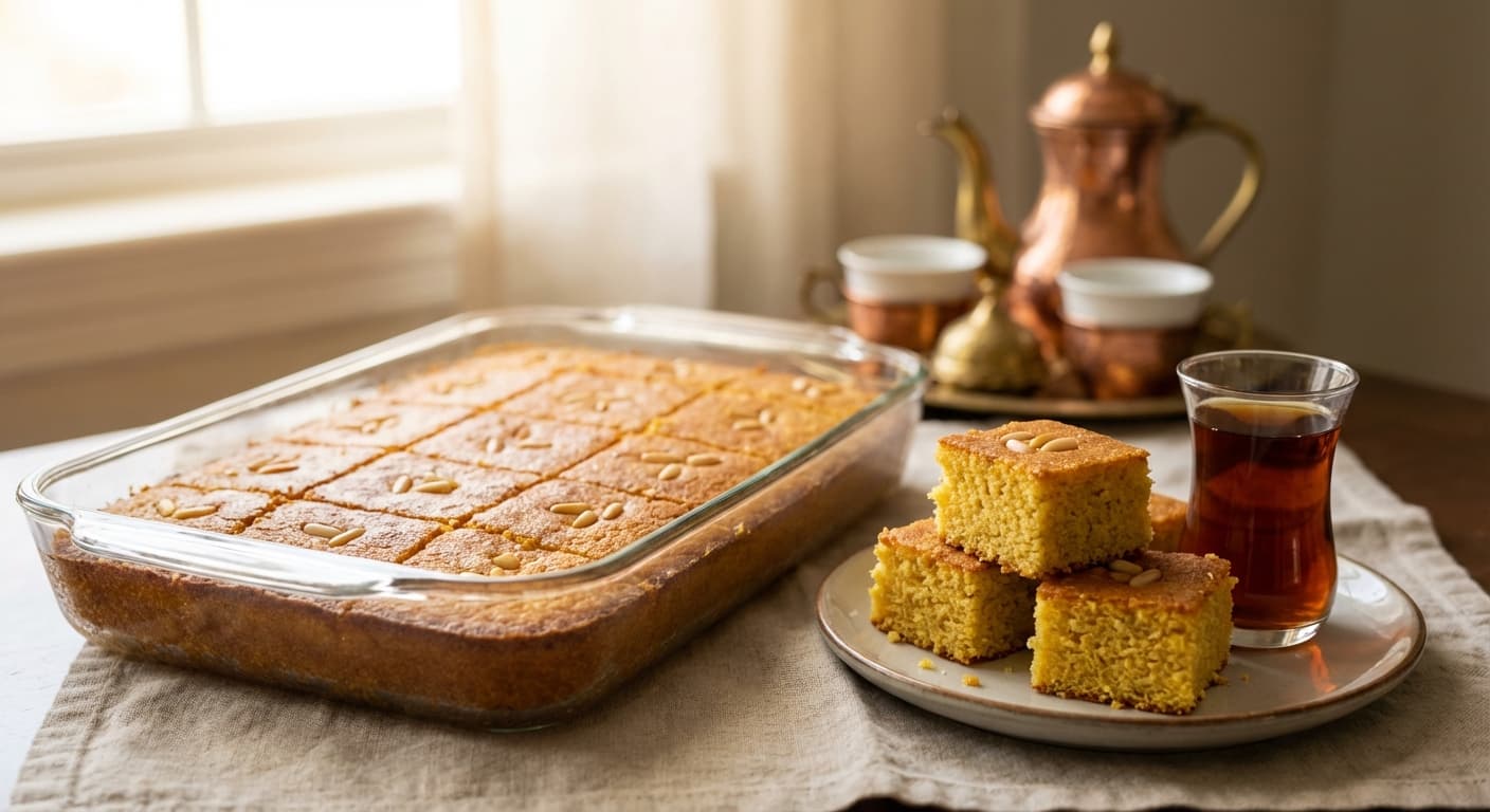 Sfouf — Lebanese Turmeric Semolina Tea Cake - authentic lebanese recipe