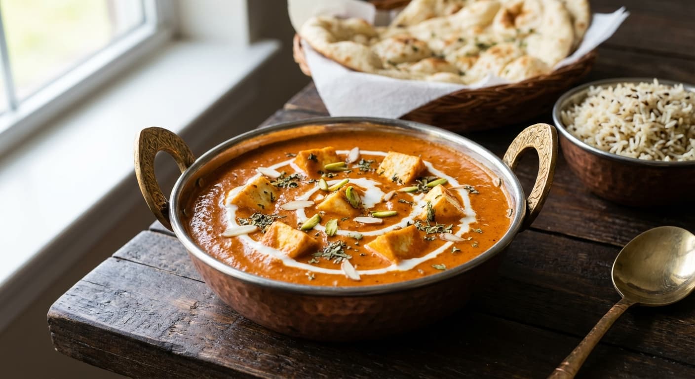 Shahi Paneer — Indian Cottage Cheese in Rich Tomato-Cream Sauce - authentic indian recipe