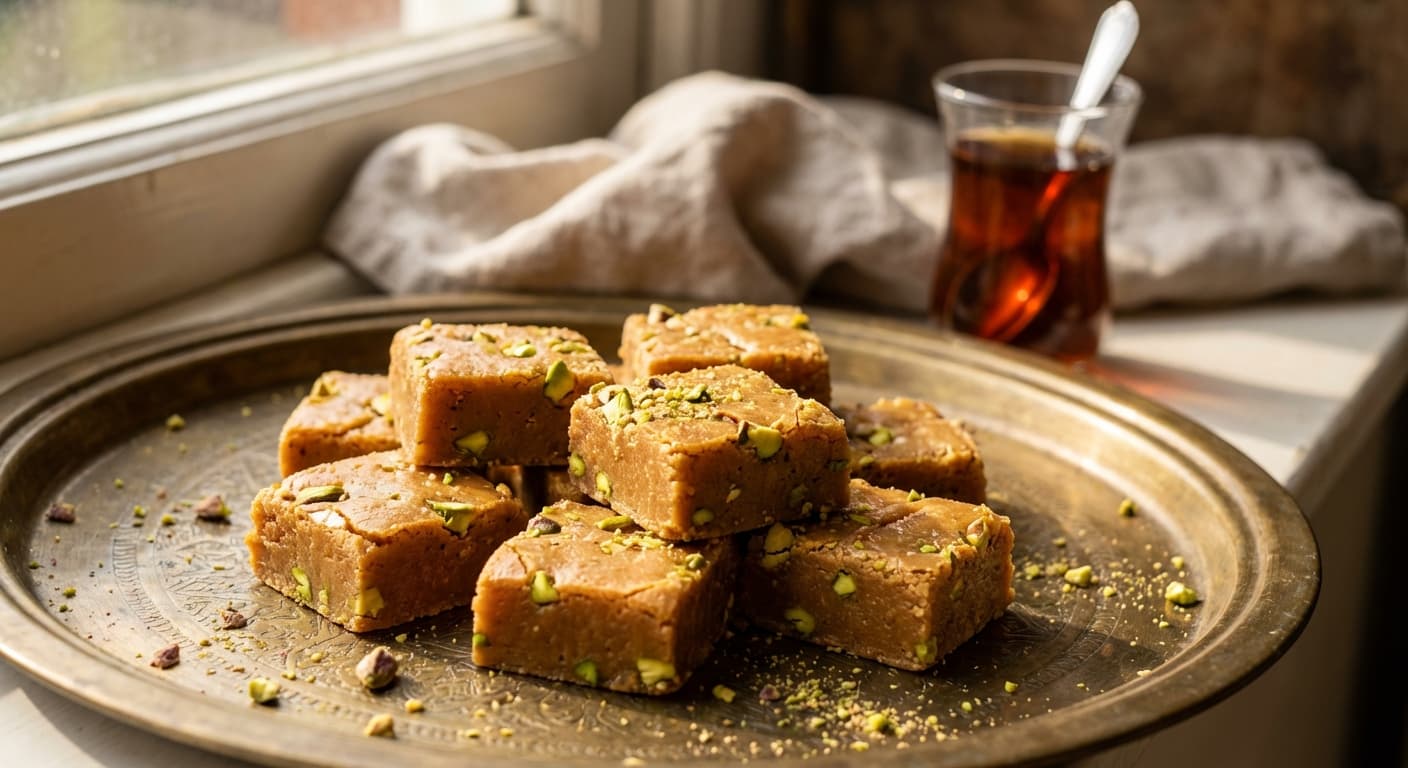 Sheer Pira — Afghan Milk Fudge with Cardamom and Pistachio - authentic afghan recipe
