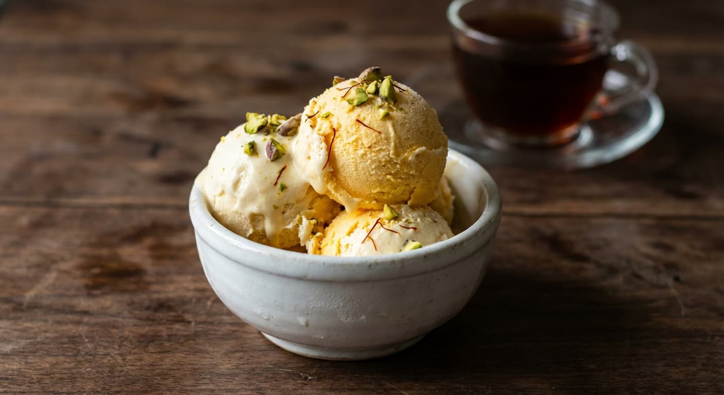 Sheer Yakh — Afghan Rose and Cardamom Ice Cream - authentic afghan recipe