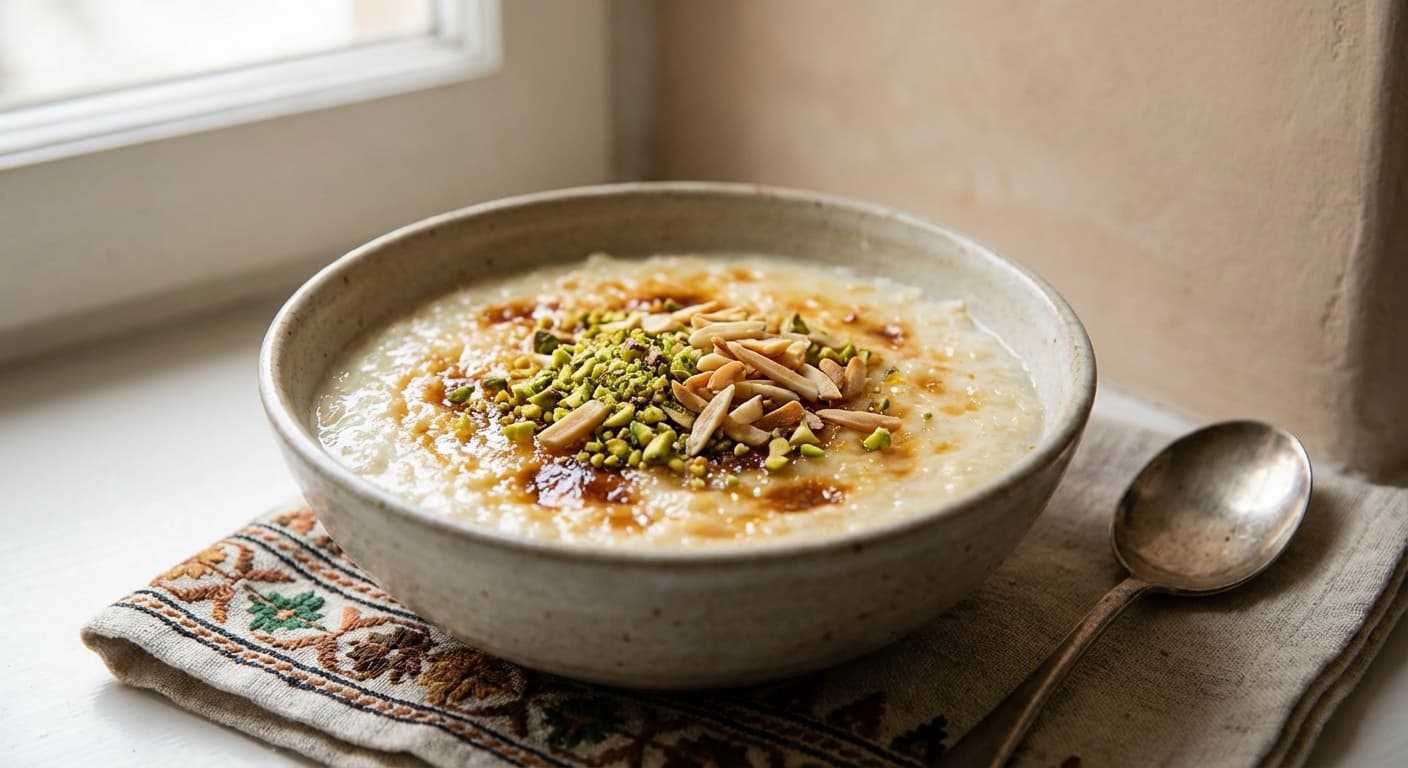 Shir Berenj — Afghan Milk Rice Pudding with Cardamom - authentic afghan recipe
