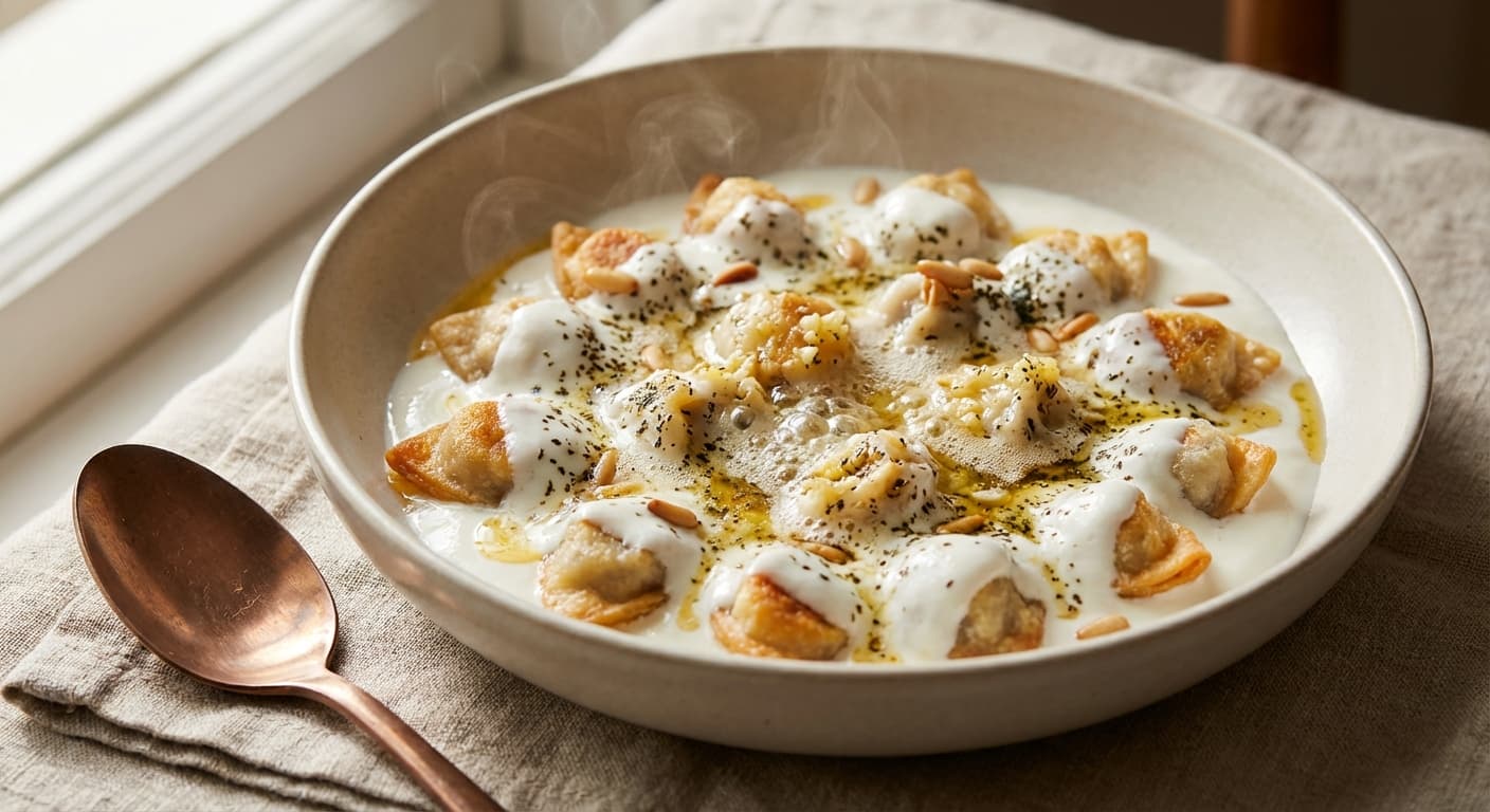 Shish Barak — Lebanese Lamb Dumplings in Warm Yogurt Sauce - authentic lebanese recipe