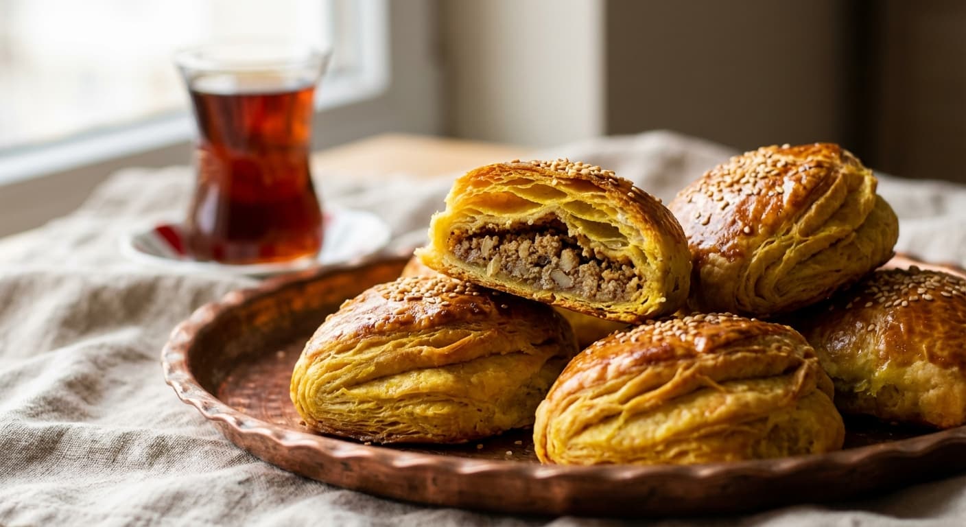 Shor Gogal — Azerbaijani turmeric-layered pastry with spiced filling - authentic azerbaijani recipe