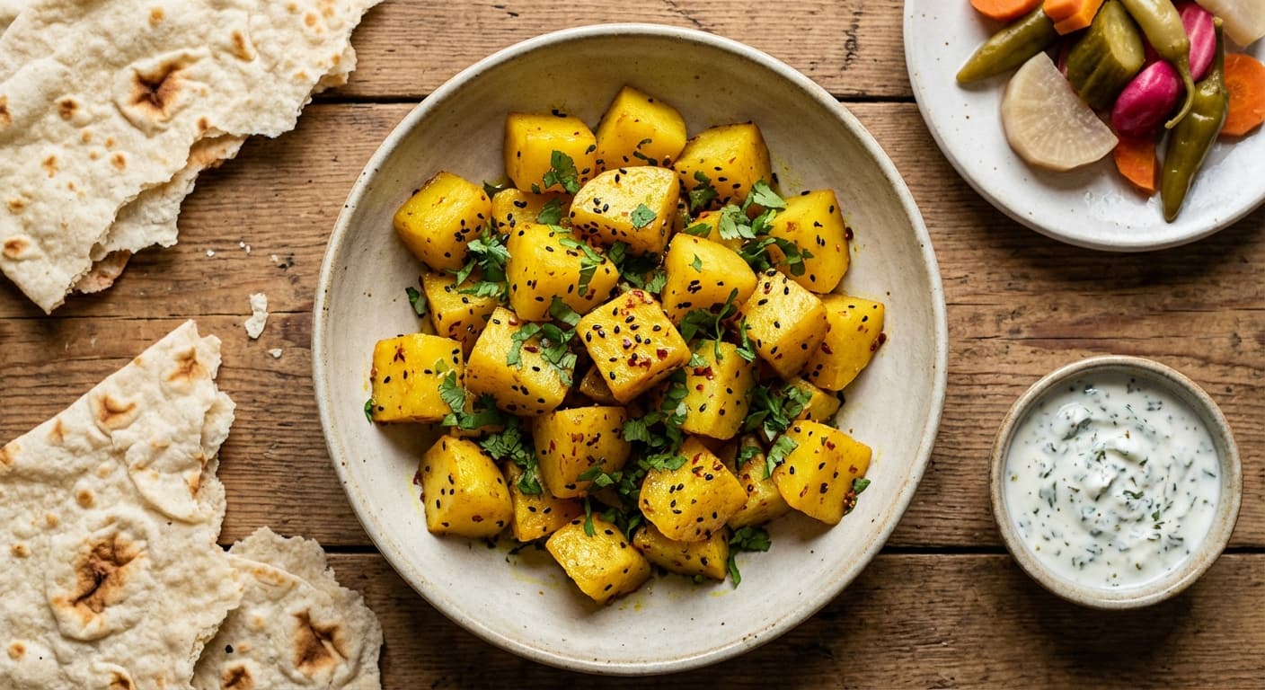Sibe Zamini Ba Siah Daneh — Persian-Style Spiced Buttered Potatoes - authentic persian recipe