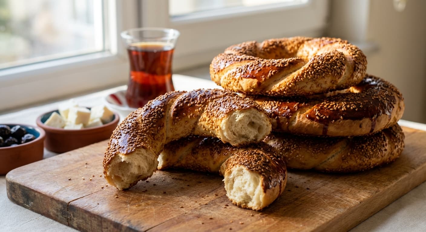 Simit — Turkish Sesame-Crusted Bread Rings - authentic turkish recipe