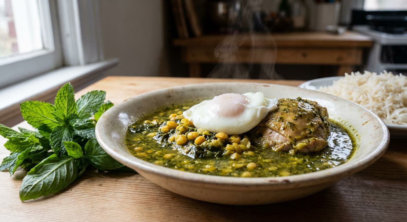 Sir Qalieh — Gilani Garlic Greens Stew - authentic persian recipe