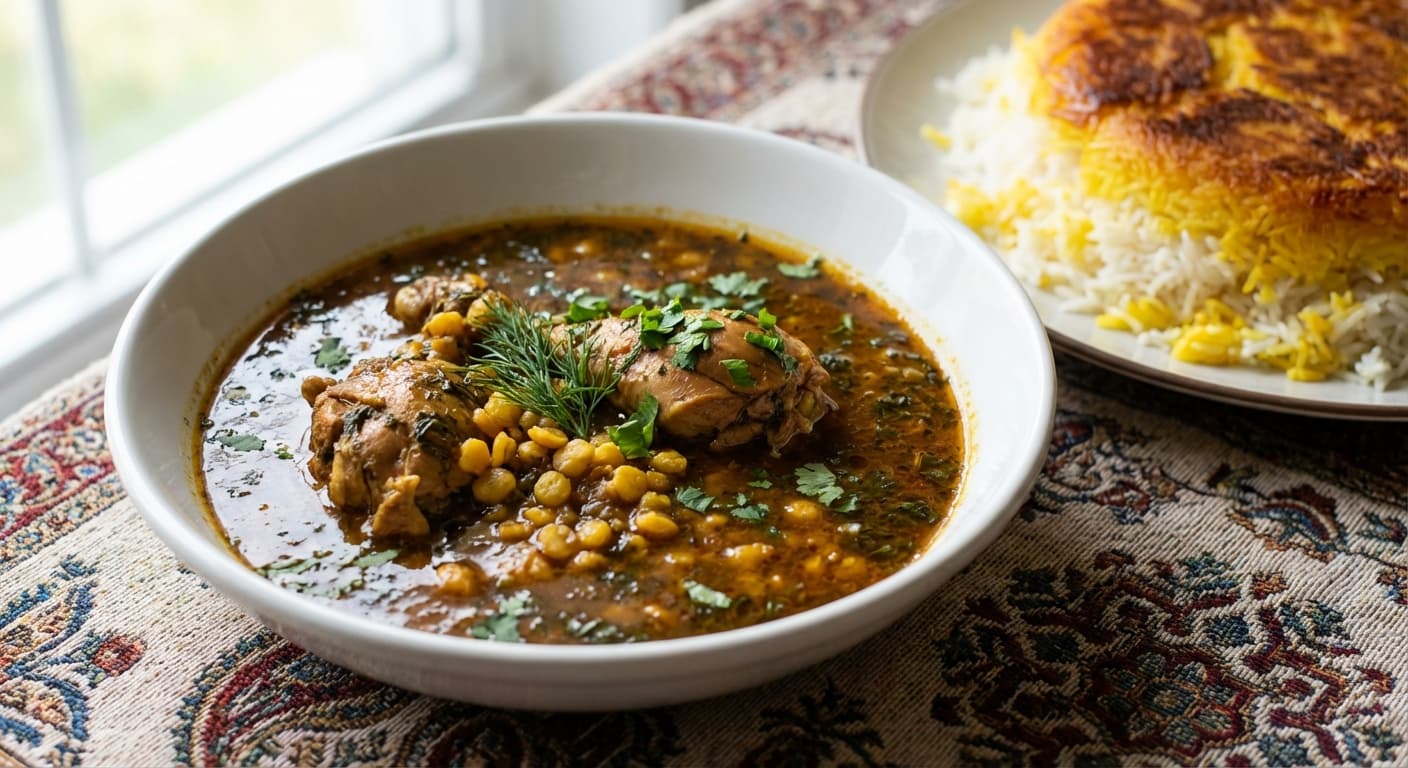 Sour Chicken & Split Pea Stew — Northern Iranian verjuice khoresht - authentic persian recipe