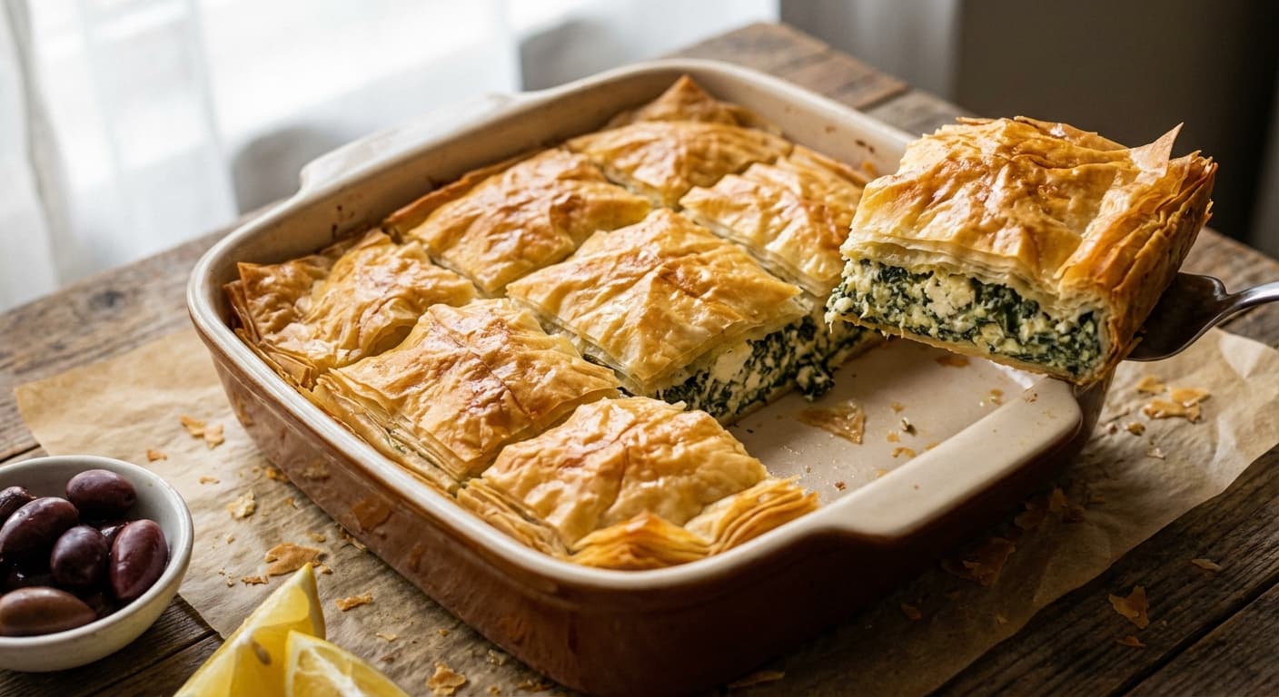 Spanakopita — Greek Spinach and Feta Phyllo Pie - authentic greek recipe