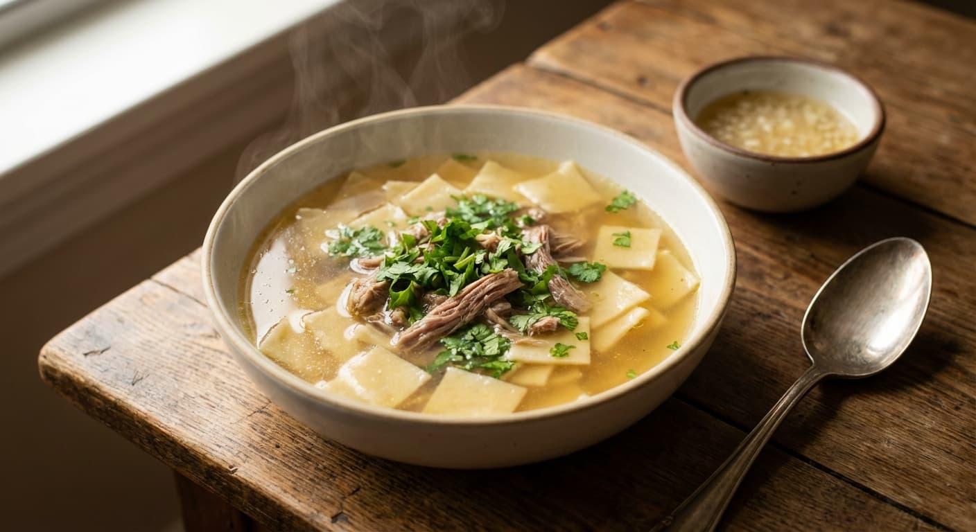 Sulu Khingal — Azerbaijani Lamb and Noodle Soup - authentic azerbaijani recipe