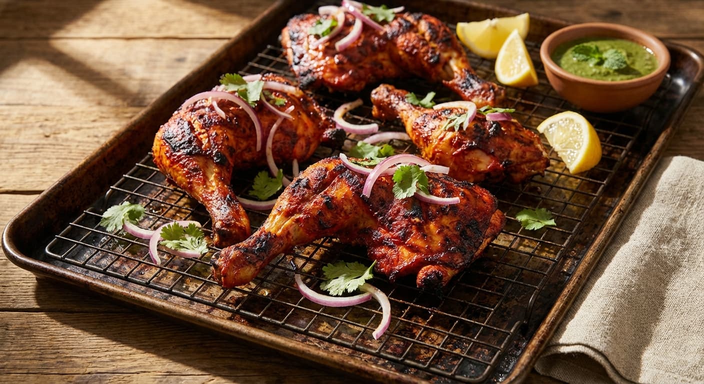 Tandoori Chicken — Yogurt-Marinated Roasted Chicken With Charred Edges - authentic indian recipe