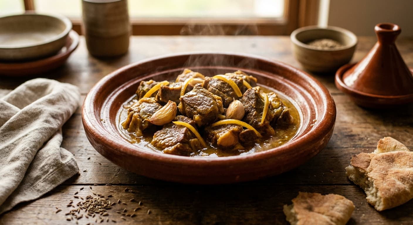 Tanjia Marrakchia — Moroccan Slow-cooked lamb in clay urn - authentic moroccan recipe