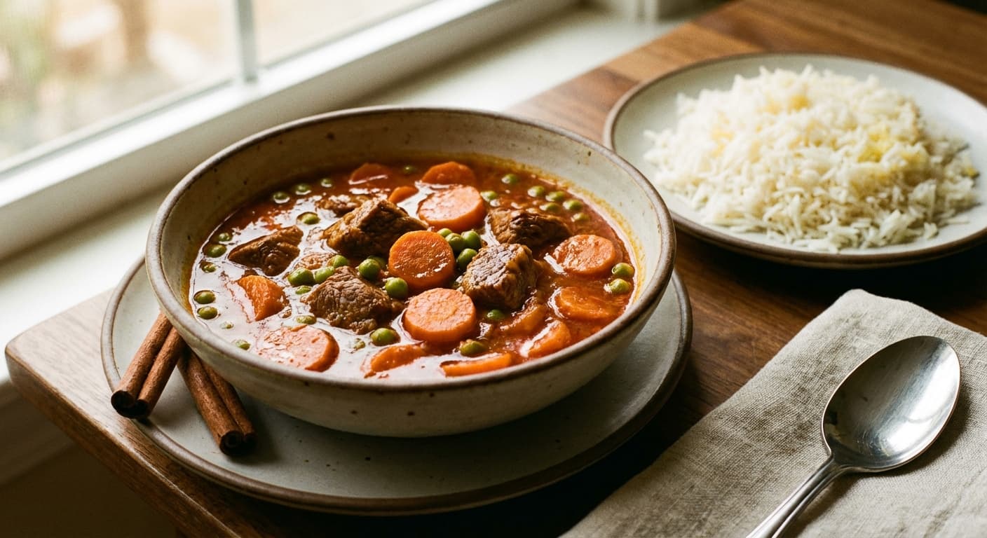 Tass Kabab Nokhod Farangi — Persian Beef and Green Pea Stew - authentic persian recipe