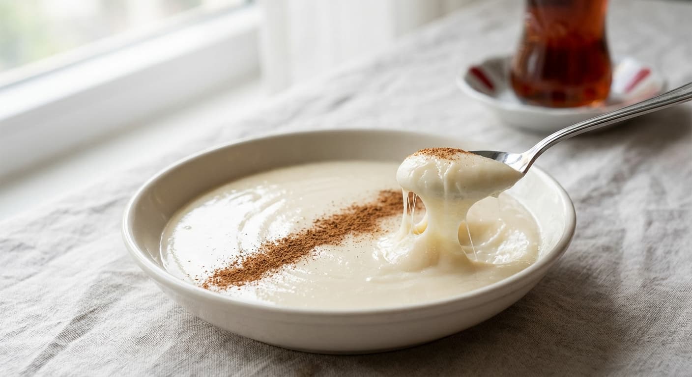 Tavuk Göğsü — Turkish Milk Pudding with Shredded Chicken - authentic turkish recipe