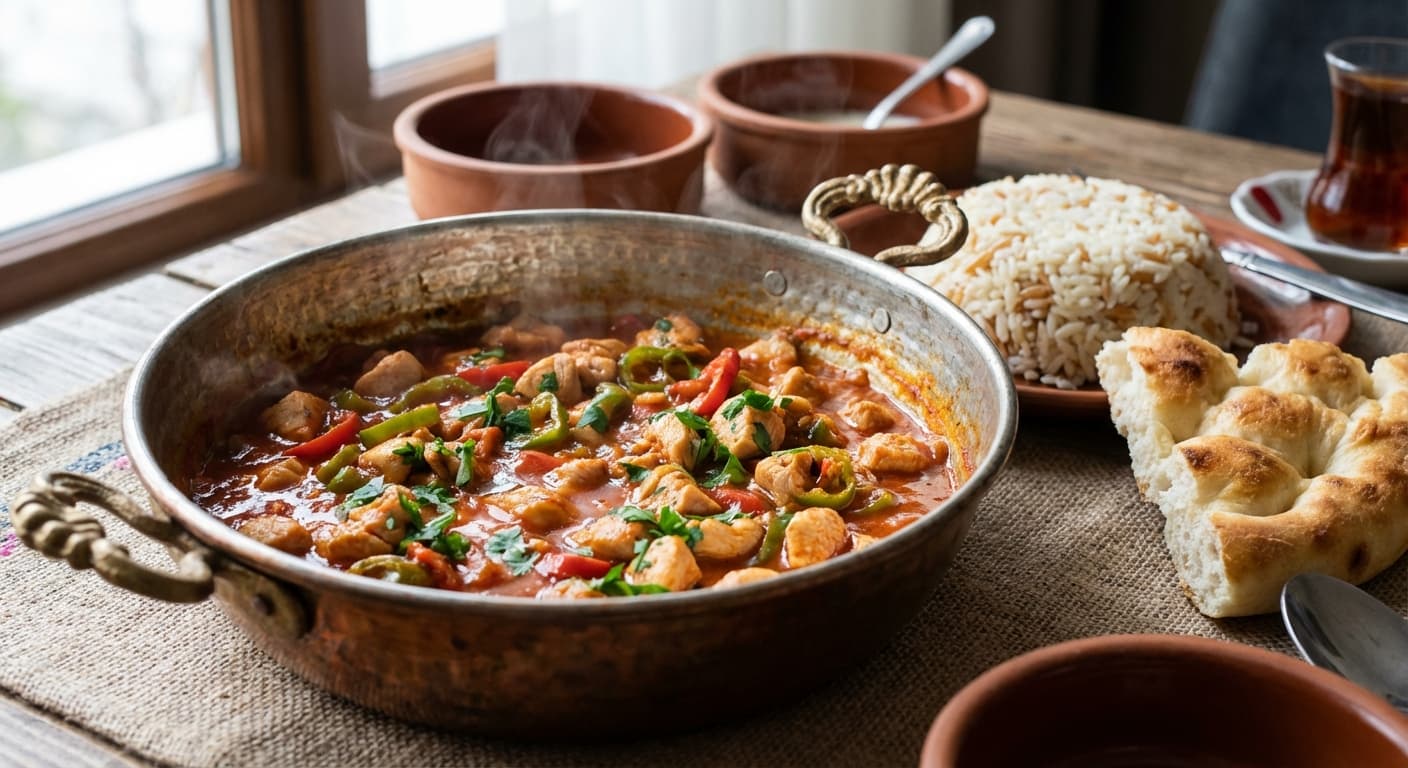 Tavuk Sote — Turkish Sautéed Chicken with Peppers and Tomato - authentic turkish recipe