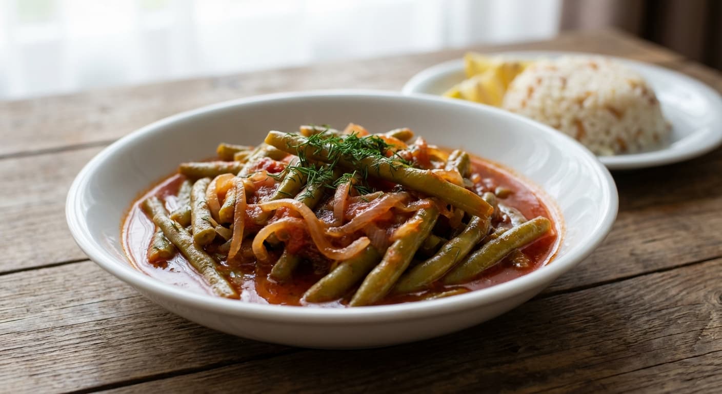 Taze Fasulye — Turkish Fresh Green Bean Stew with Tomato - authentic turkish recipe