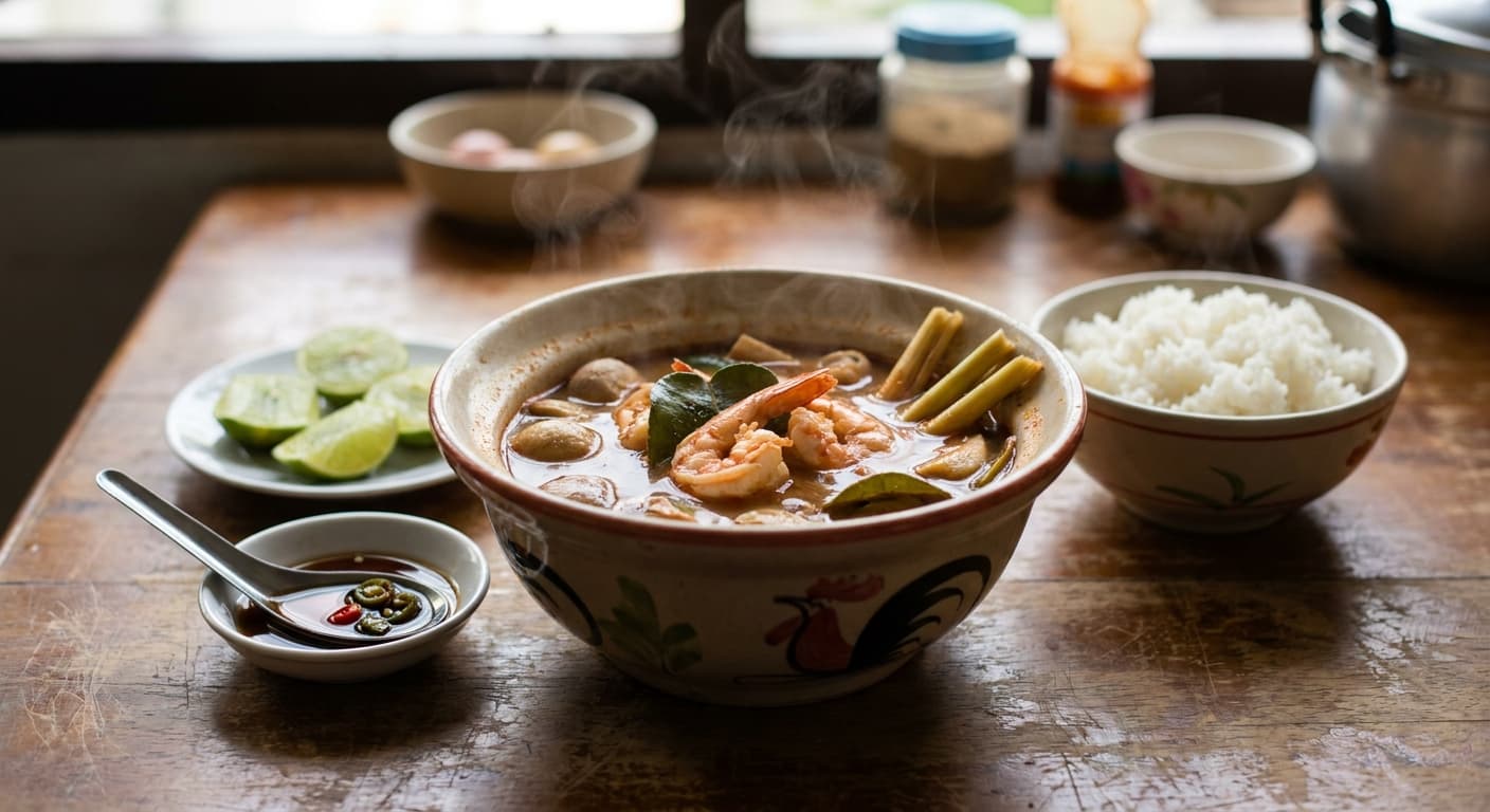 Tom Yum Goong — Hot-and-Sour Thai Shrimp Soup - authentic thai recipe