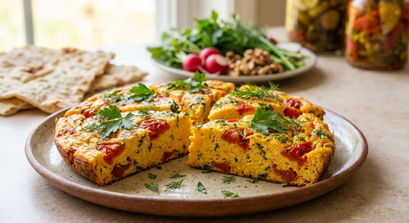 Tomato Kuku — Fluffy Persian Tomato Herb Frittata - authentic persian recipe