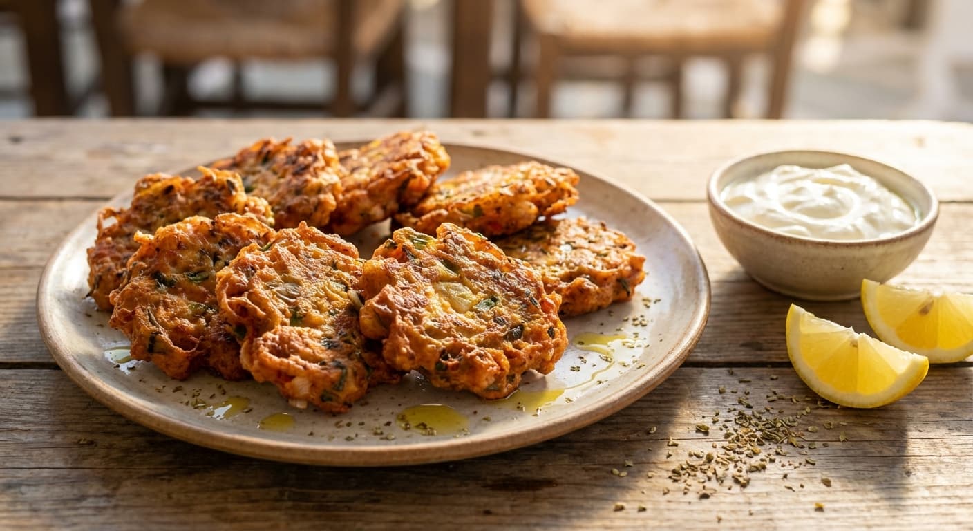 Tomatokeftedes — Santorini Tomato Fritters with Herbs - authentic greek recipe