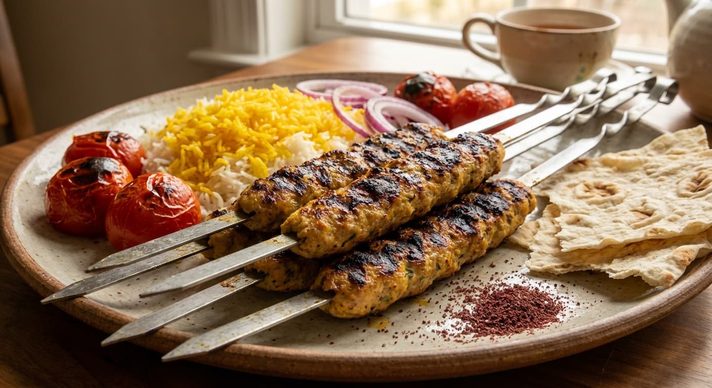 Koubideh Morgh — Persian Ground Chicken Kebab - authentic persian recipe