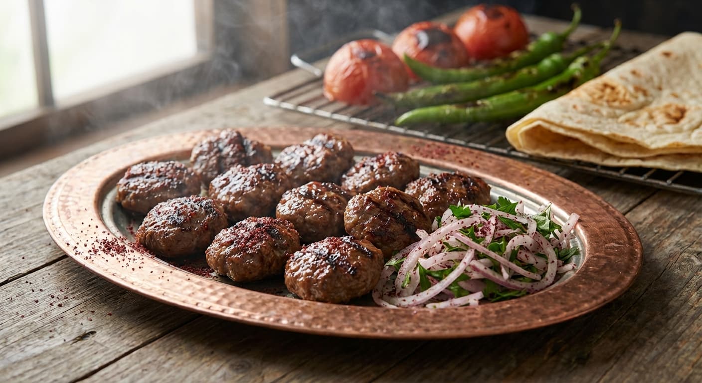 Turkish Köfte — Grilled Spiced Meatballs with Sumac Onion - authentic turkish recipe