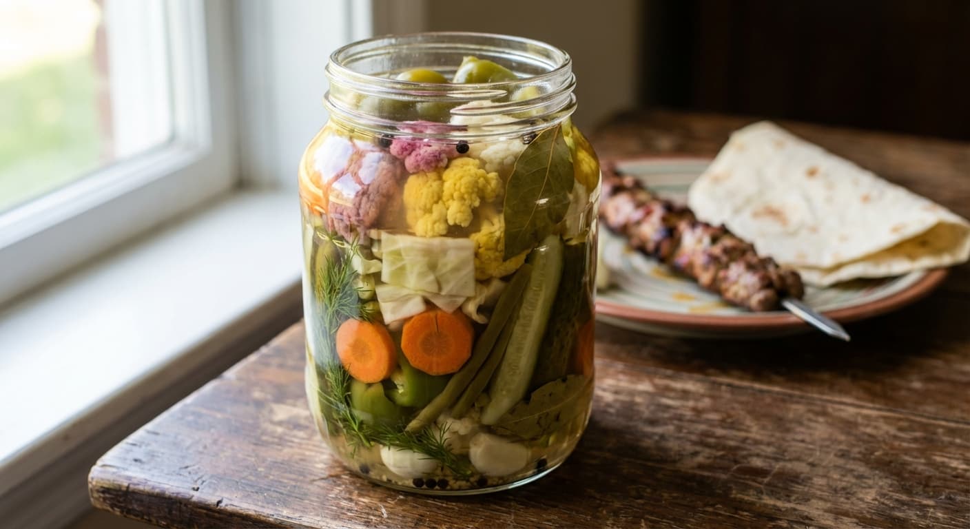 Turşu — Azerbaijani Mixed Vegetable Pickle - authentic azerbaijani recipe