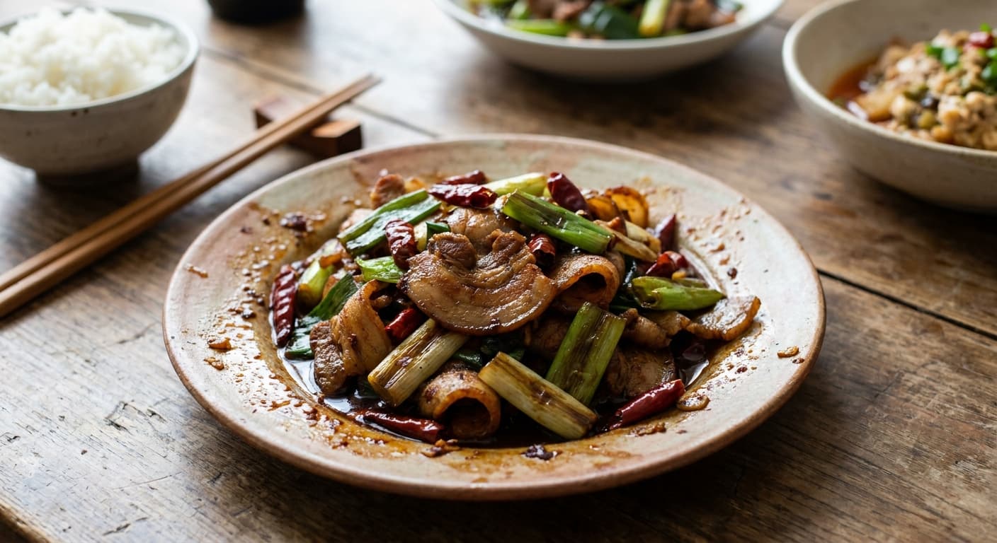 Twice-Cooked Pork — Sichuan Pork Belly with Leeks and Chili Bean Paste - authentic chinese recipe
