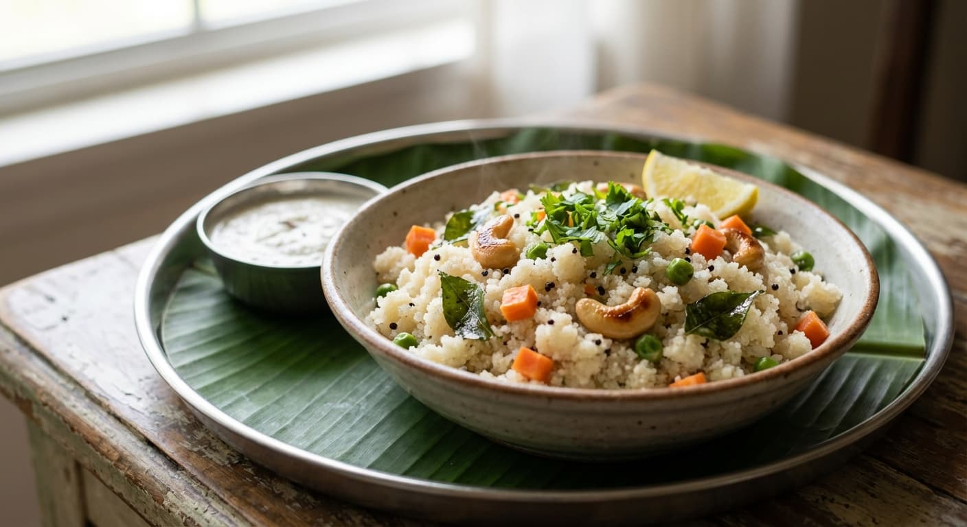 Upma — Indian Savory Semolina Breakfast Porridge - authentic indian recipe