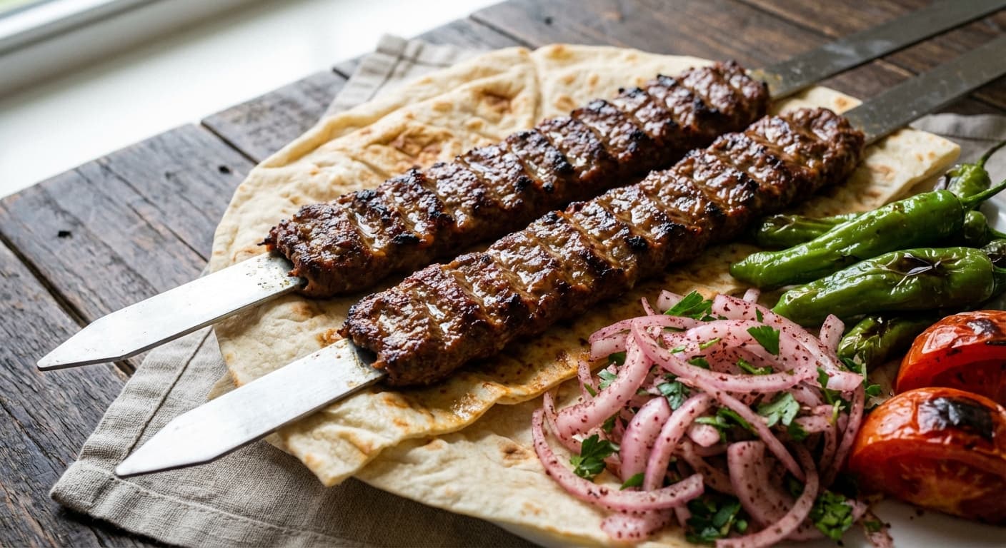 Urfa Kebab — Mild Turkish minced skewer with sumac onions - authentic turkish recipe