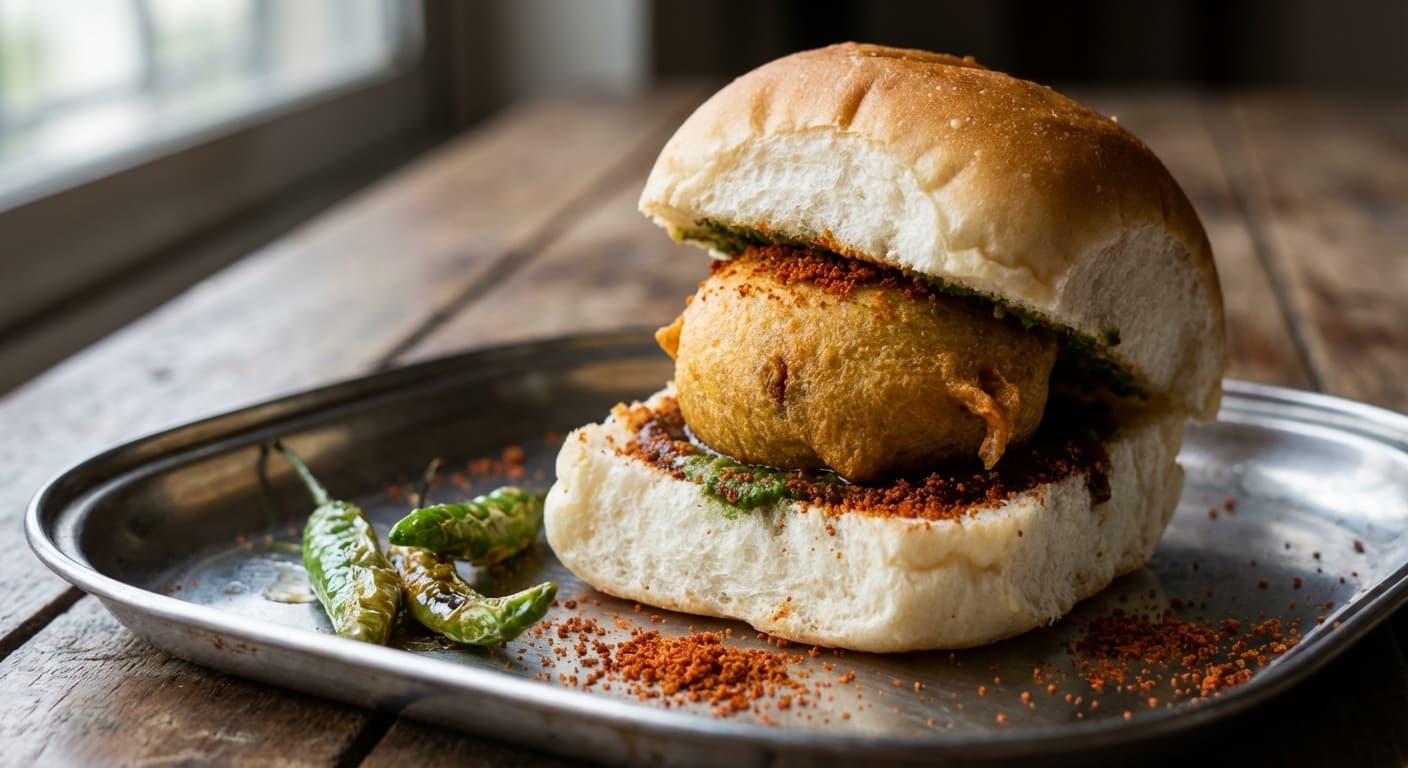 Vada Pav — Mumbai Spiced Potato Fritter Burger - authentic indian recipe