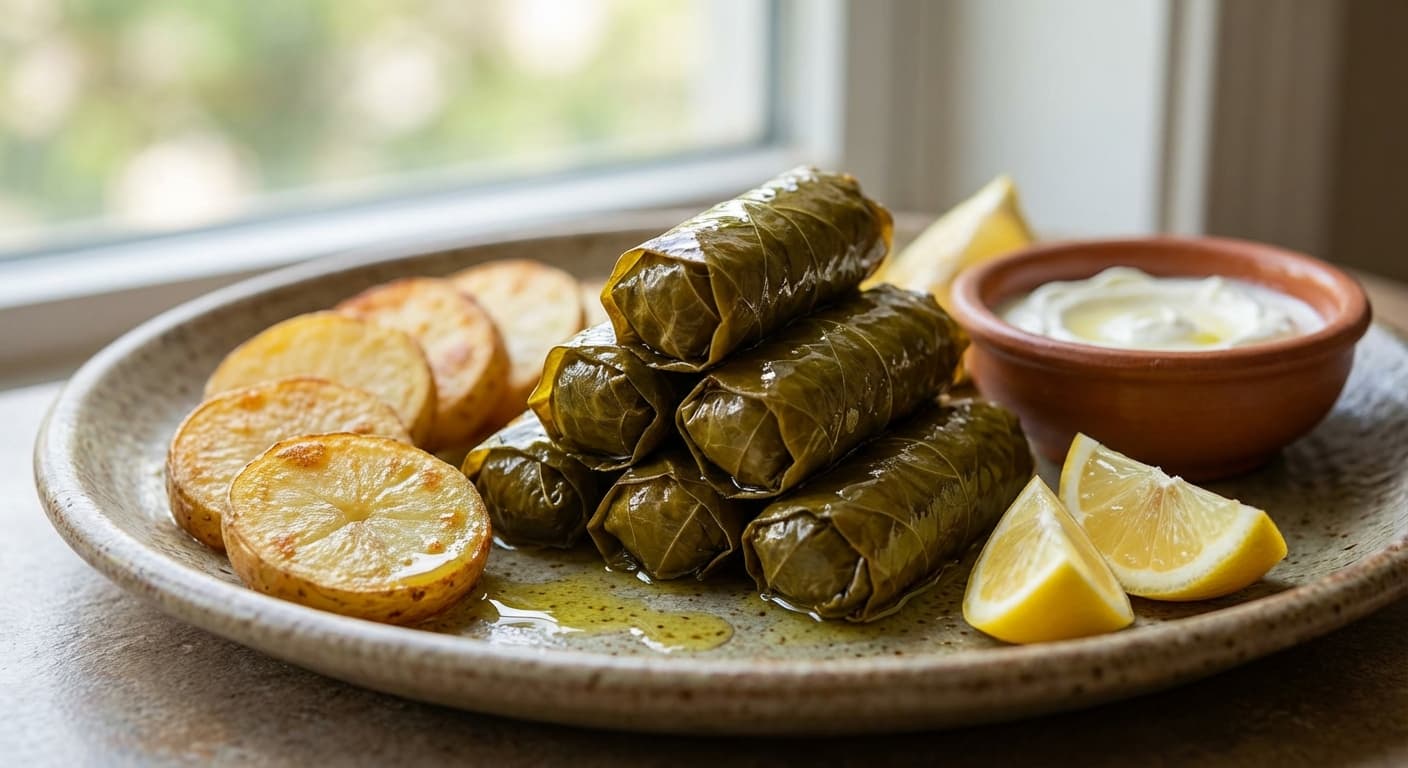 Warak Enab — Lebanese Stuffed Grape Leaves with Rice and Lamb - authentic lebanese recipe