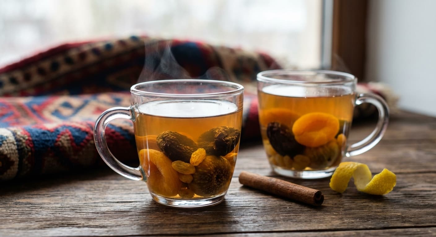 Xoshab — Azerbaijani Dried Fruit Compote Scented with Cinnamon - authentic azerbaijani recipe