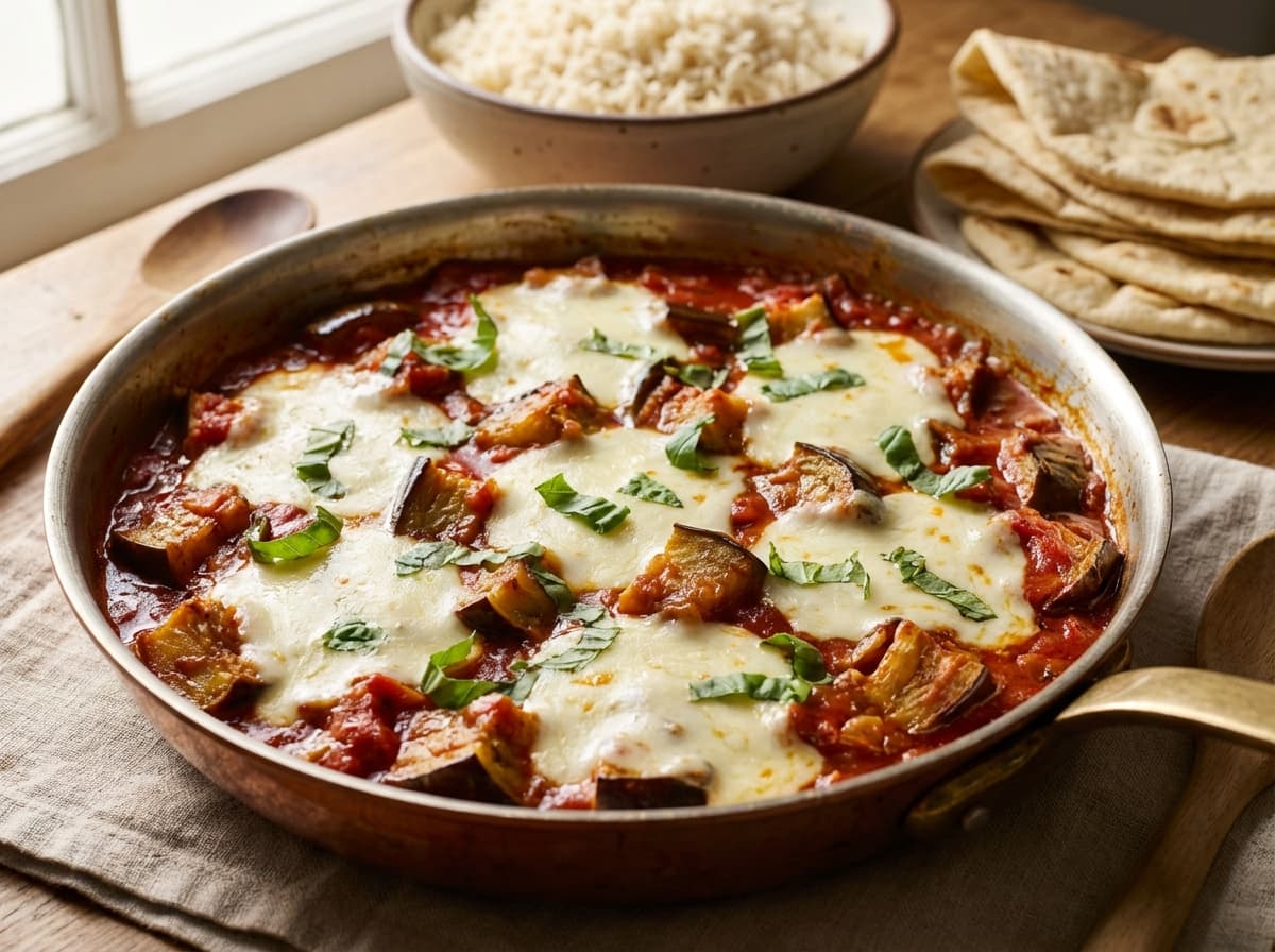 Yatimcheh — Eggplant and Tomato Stew with Melted Mozzarella - authentic persian recipe