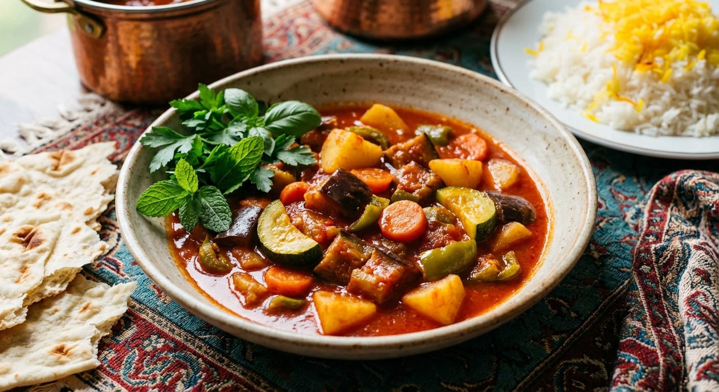 Yatimcheh — Persian Slow-Cooked Summer Vegetable Stew - authentic persian recipe