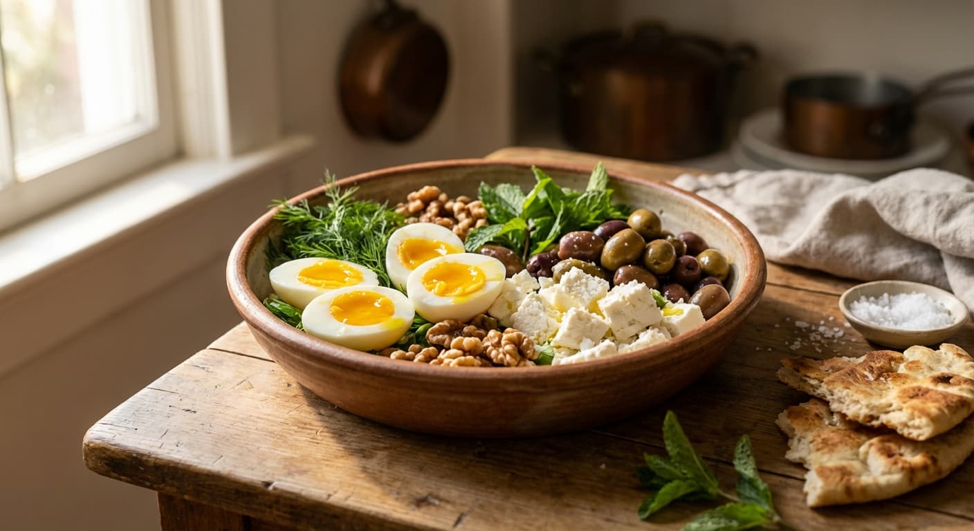 Sabzi Khordan — Persian Herb Platter with Feta and Eggs - authentic persian recipe