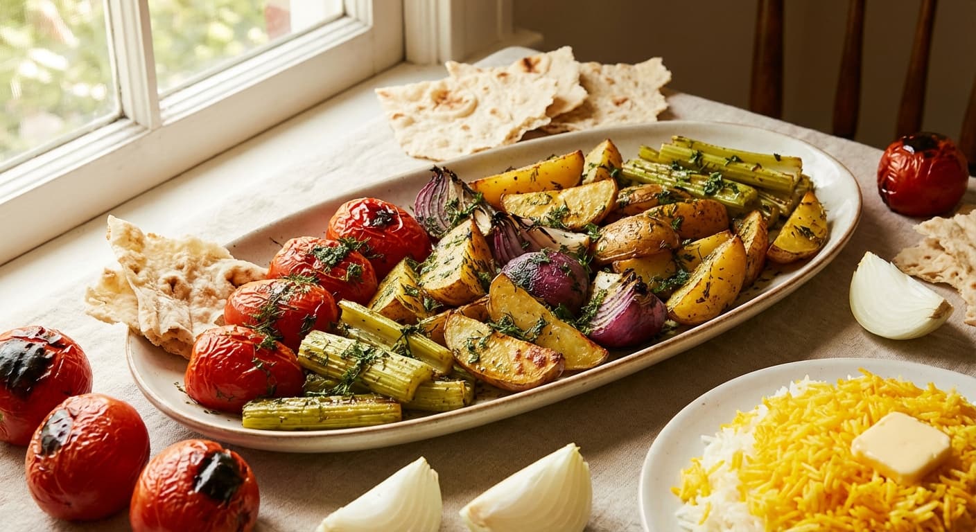 Sabzijat Kabab Shodeh — Persian Herb-Roasted Vegetables - authentic persian recipe