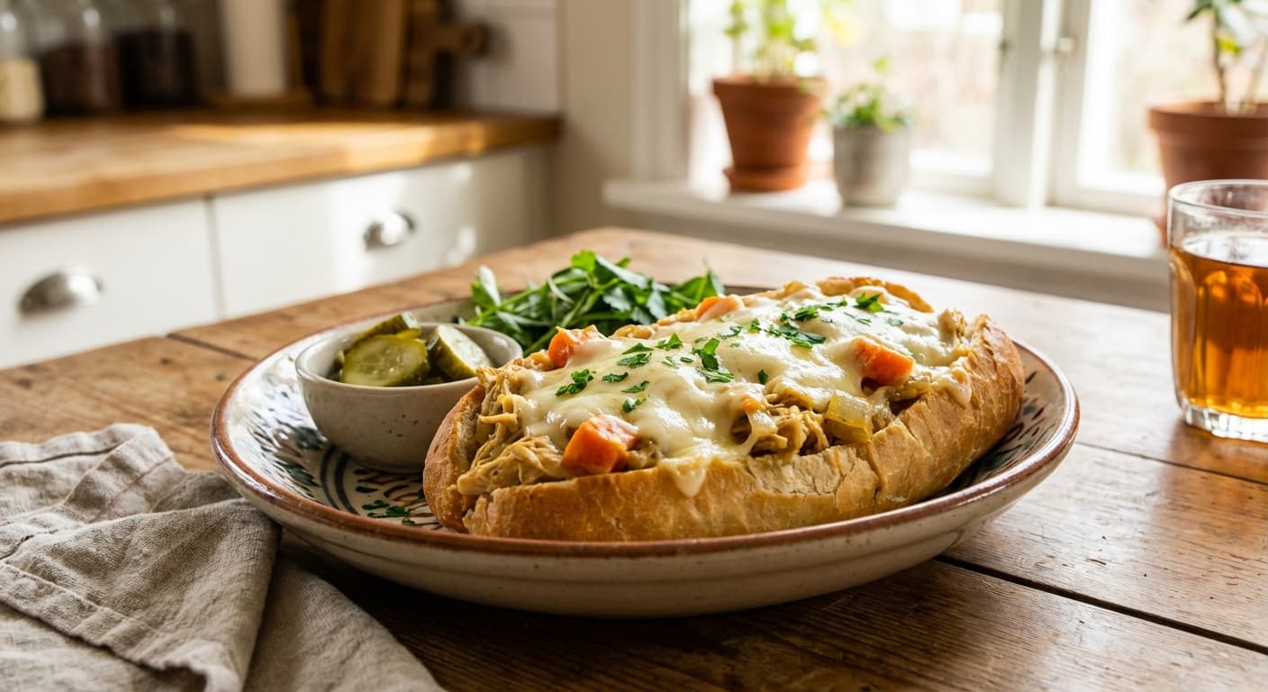 Sandwich Kase’ei Morgh ( ) — Persian Creamy Chicken Bowl Sandwich - authentic persian recipe