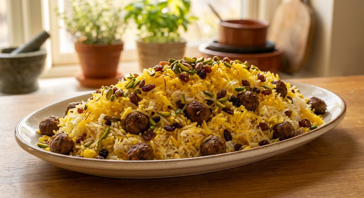 Shir Polow — Persian Saffron Milk Rice - authentic persian recipe