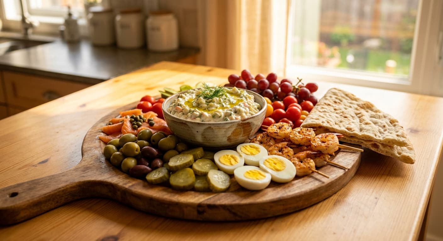 Sini Ordour — Persian Salad Olivieh & Seafood Appetizer Platter - authentic persian recipe