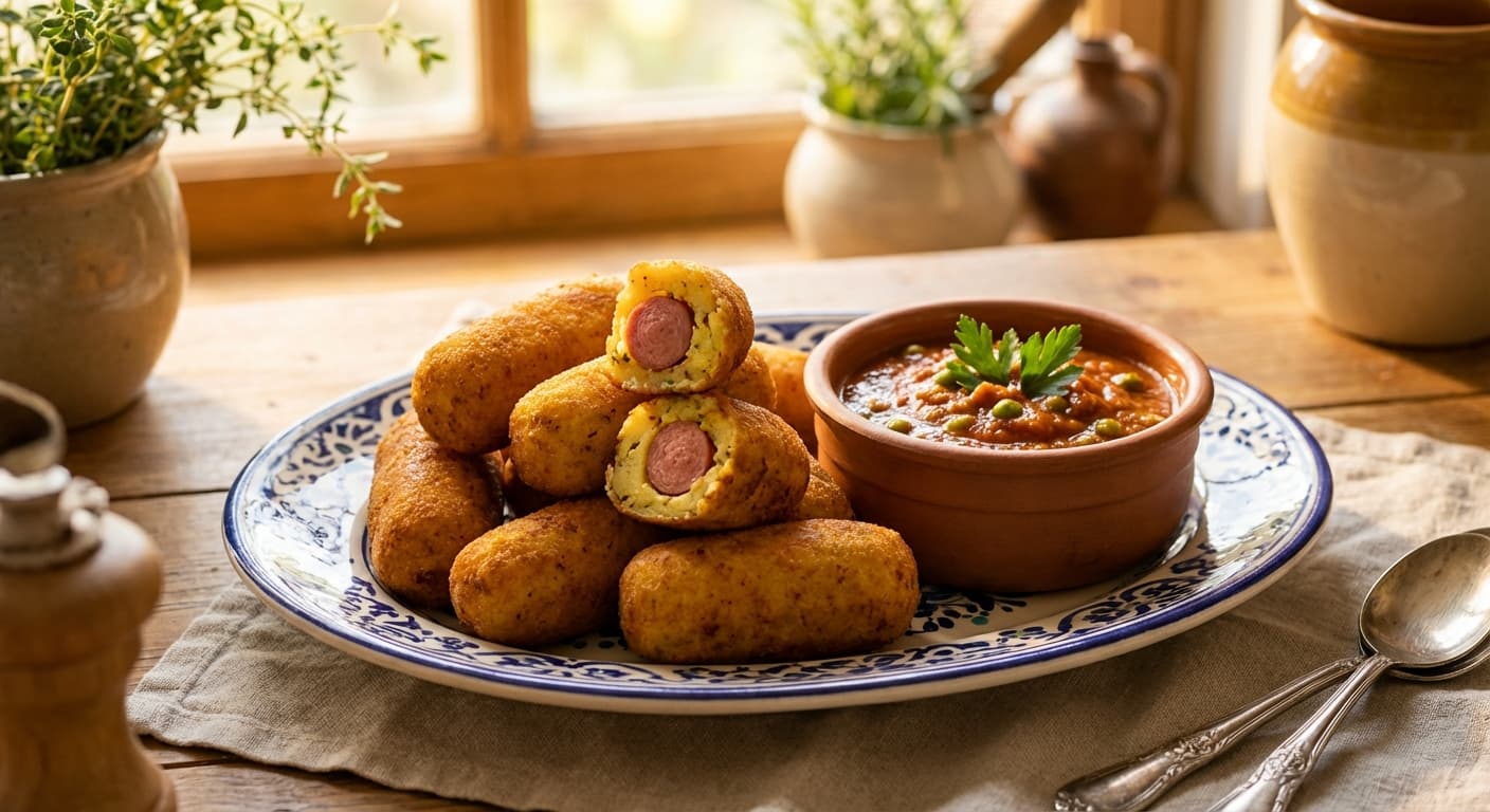 Sosis Kotlet — Persian Sausage-Stuffed Potato Croquettes - authentic persian recipe
