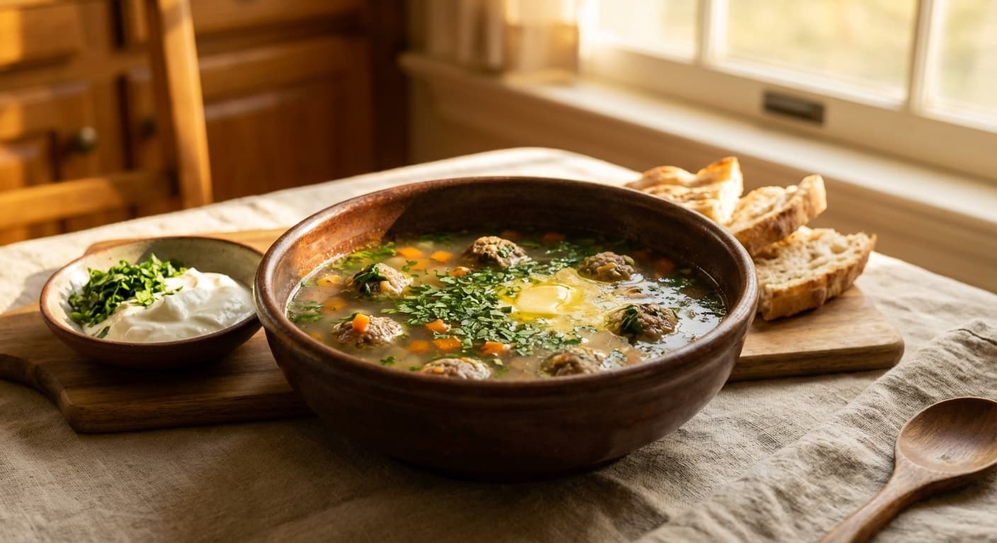 Soup-e Jafari — Persian Parsley Meatball Soup - authentic persian recipe