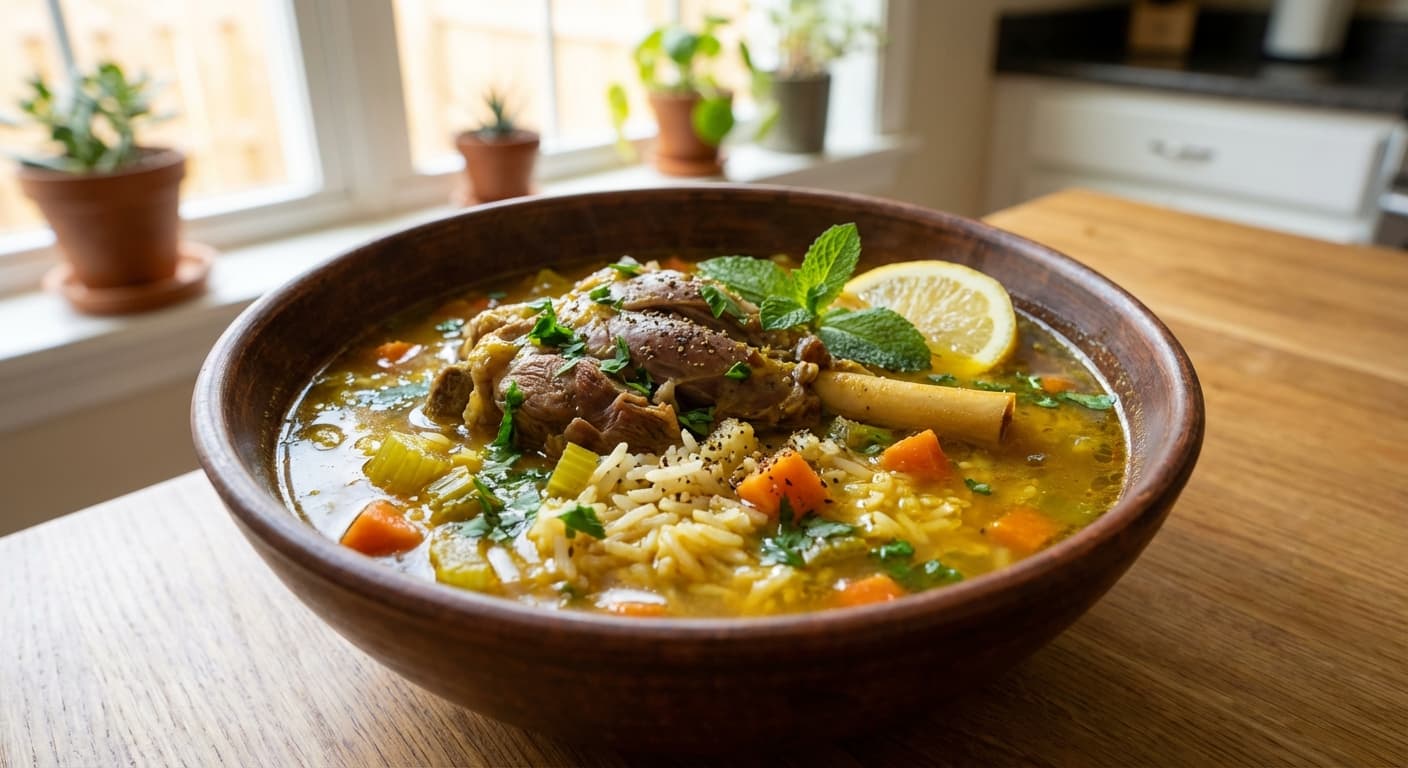 Soup-e Mahicheh — Persian Lamb Shank & Aromatic Vegetable Soup - authentic persian recipe
