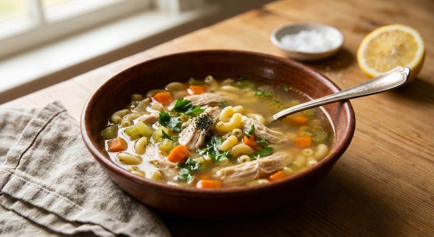 Soup-e Makarooneh — Persian Chicken & Macaroni Soup - authentic persian recipe