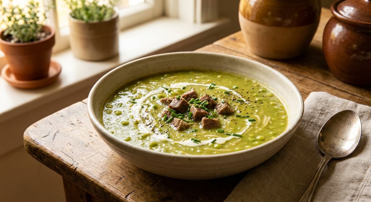 Soup-e Nokhod Farangi — Persian Creamy Pea and Veal Soup - authentic persian recipe