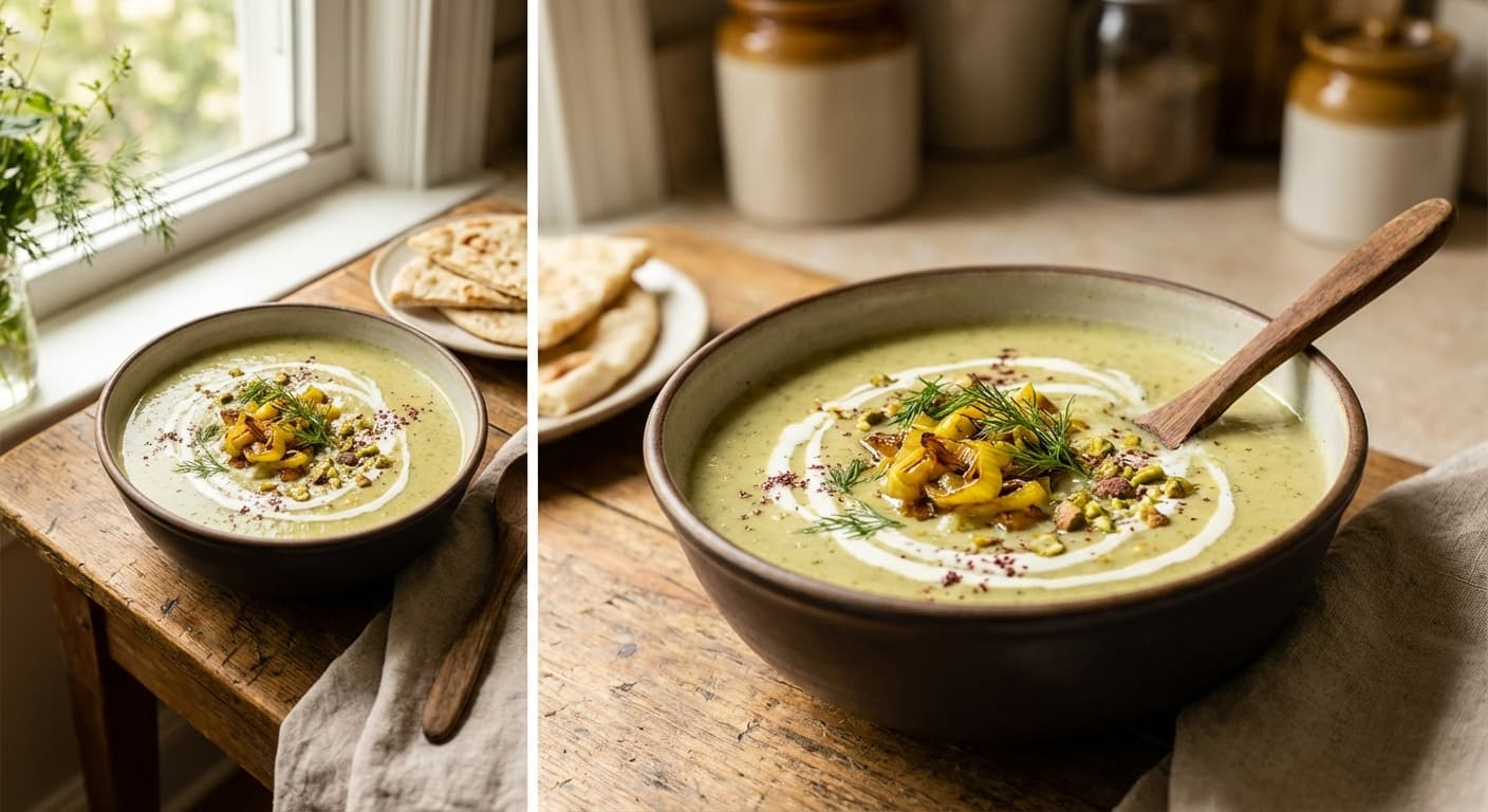 Soup-e Tareh Farangi — Persian Creamy Leek and Onion Soup - authentic persian recipe