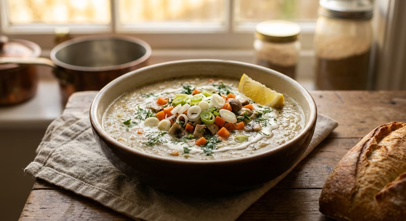 Soup Piazcheh — Persian Spring Onion & Oat Soup - authentic persian recipe