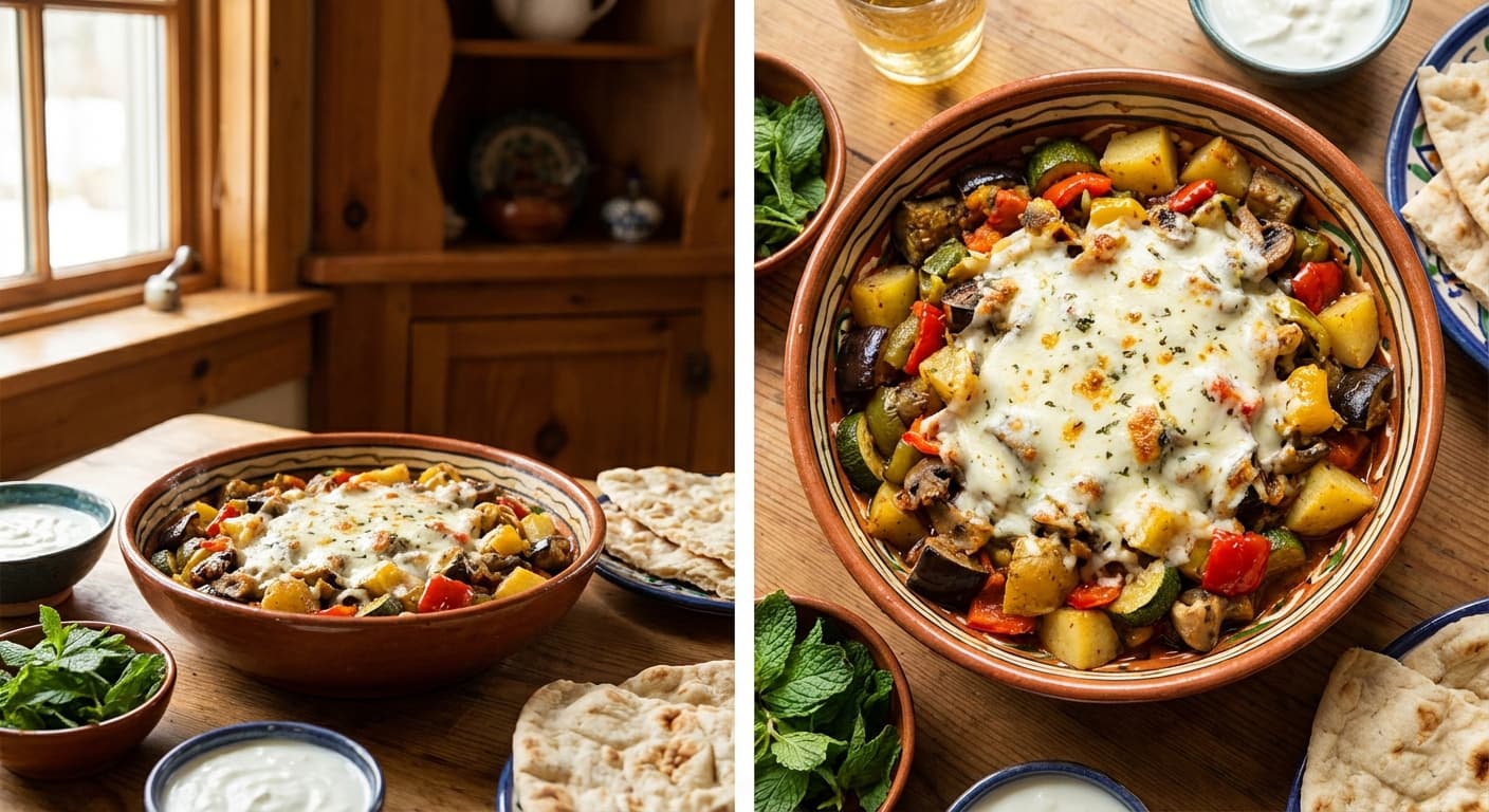 Yatimcheh — Persian Rustic Vegetable Medley with Melted Cheese - authentic persian recipe