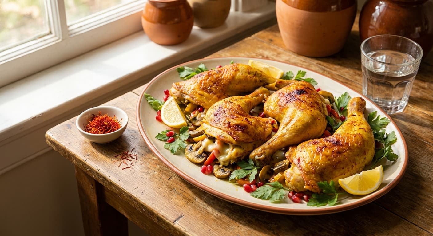 Zaffaroni Morgh-e Shekam Por — Persian Saffron Stuffed Chicken - authentic persian recipe