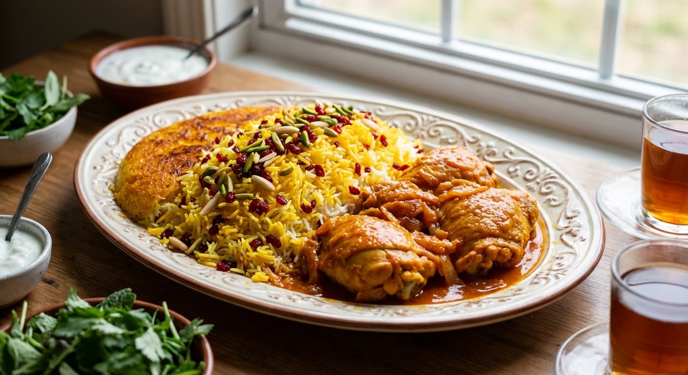 Zereshk Polo — Persian Barberry Rice with Chicken - authentic persian recipe